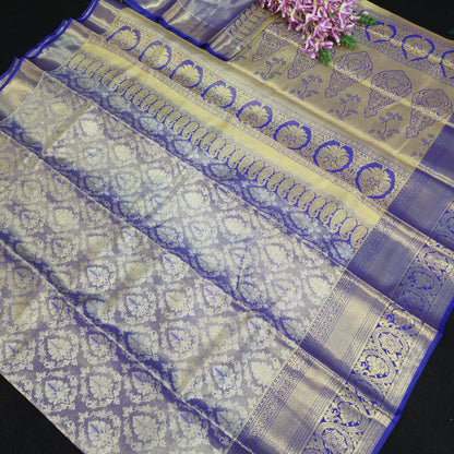 ✨️Semi Kanchi Pattu One Gram Gold Saree💫