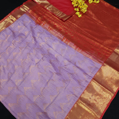 Special Lavender Semi Kanchi Pattu Saree