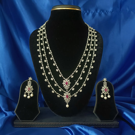 Beautiful Ruby Long Necklace - Ambica Wedding Mall