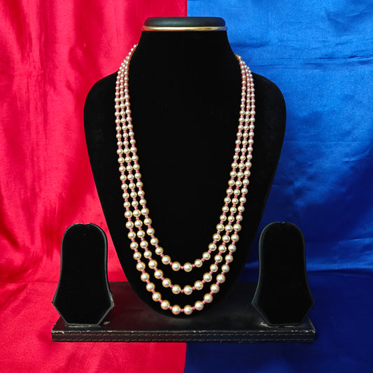 Beautiful Pearls Mala With Ruby Coloured Honex