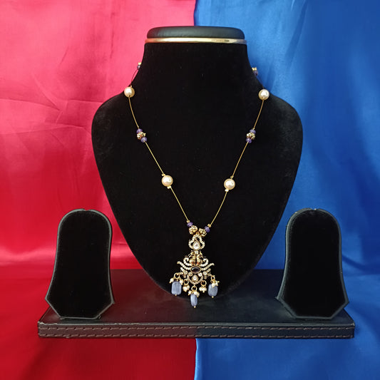Beautiful Invisible Chain In Purple Beads