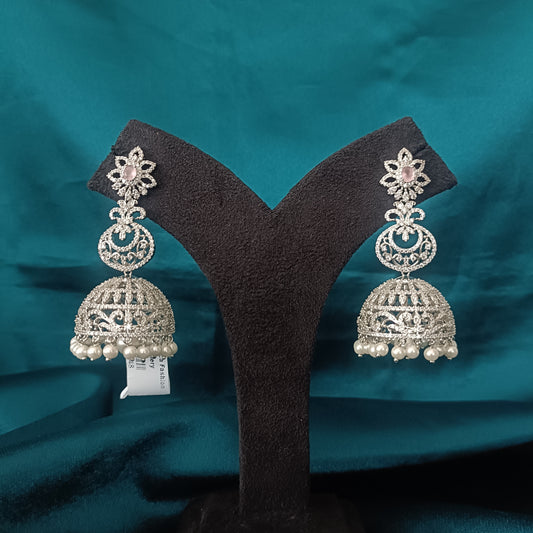 Gorgeous Silver AD Studded Earrings