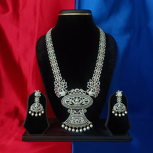 Beautiful GJ Long Necklace With Laxmi Idol