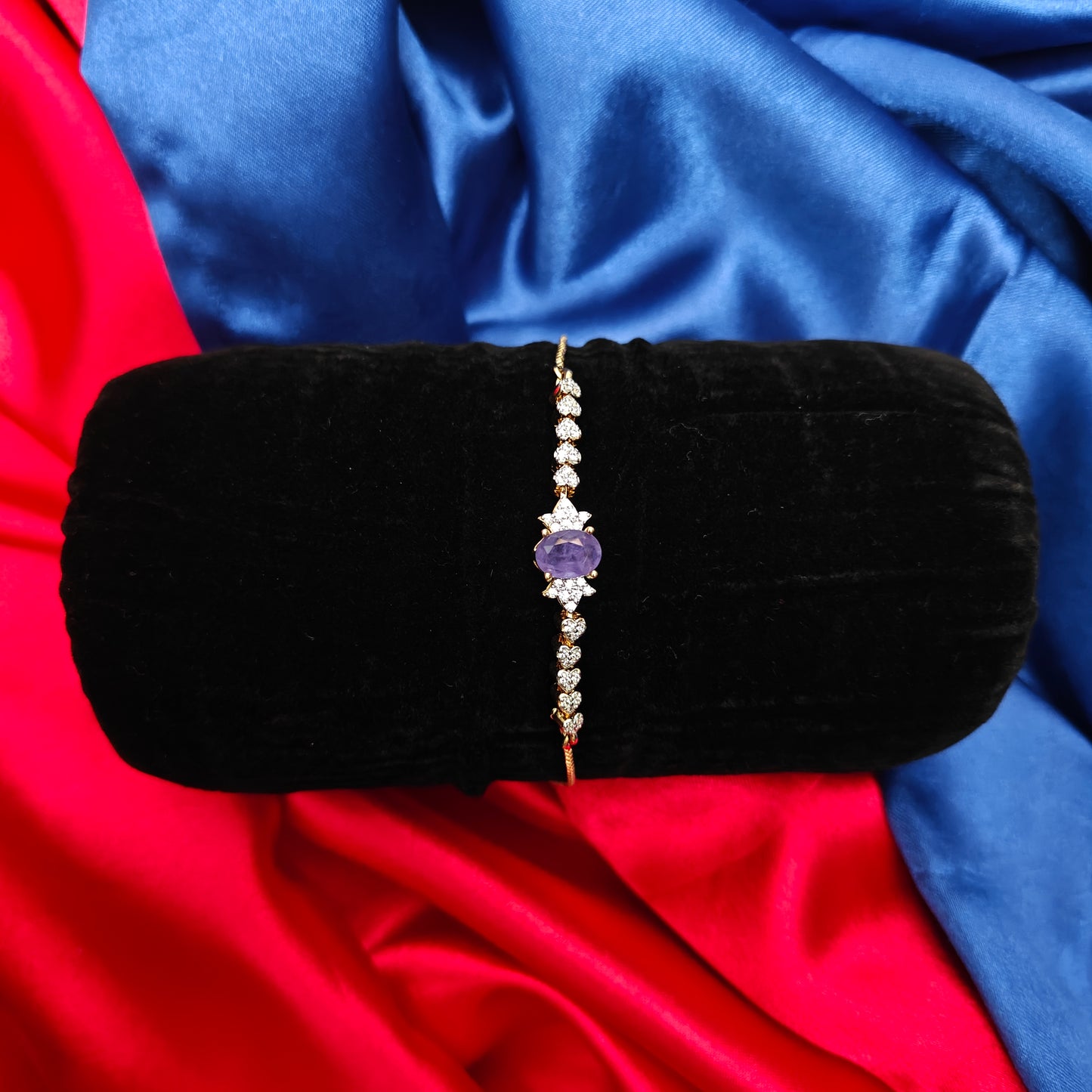 Beautiful GJ Chain Type Bracelet In Lavender Stone