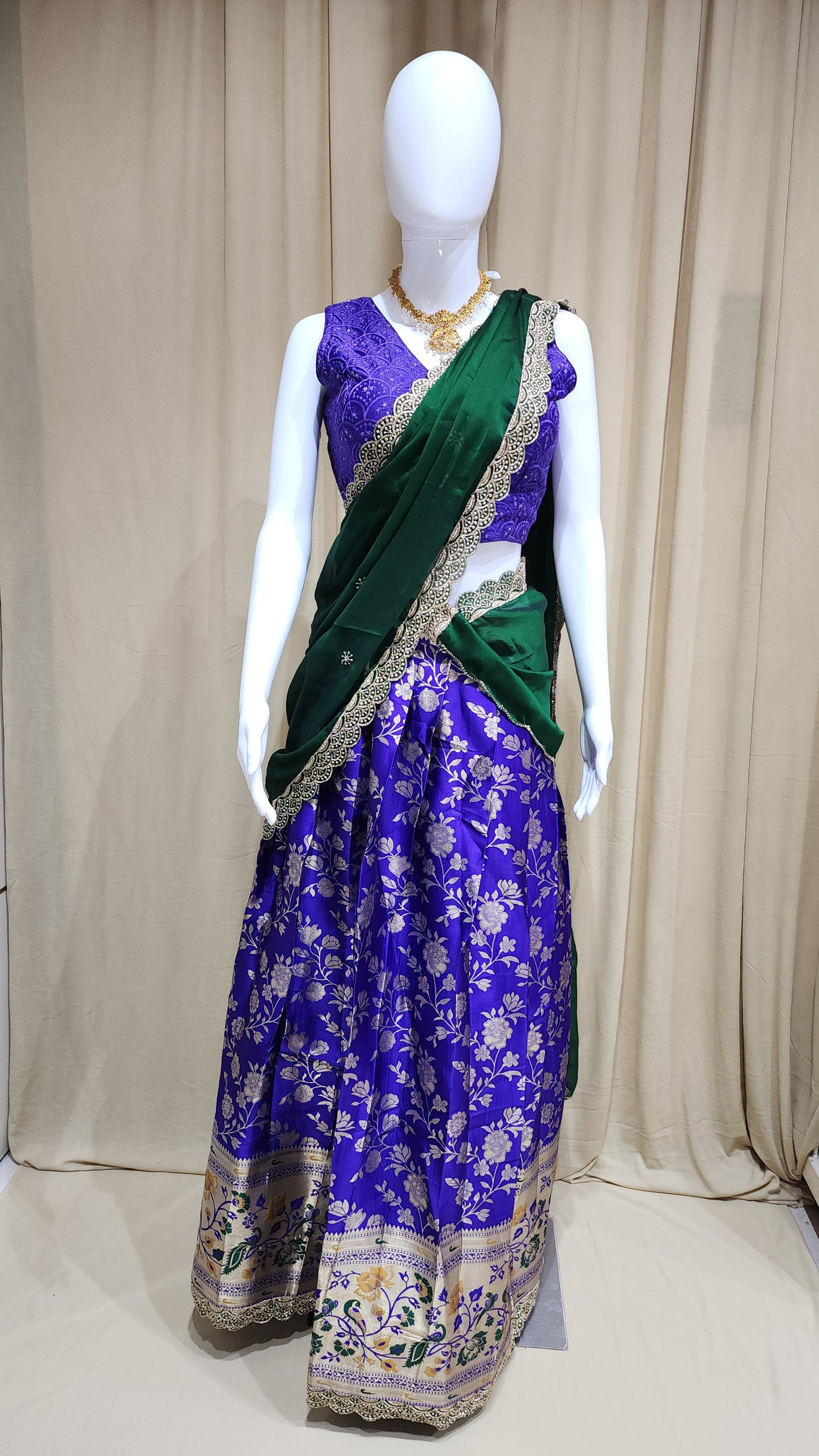 Half Saree Paithani border - AWM27162