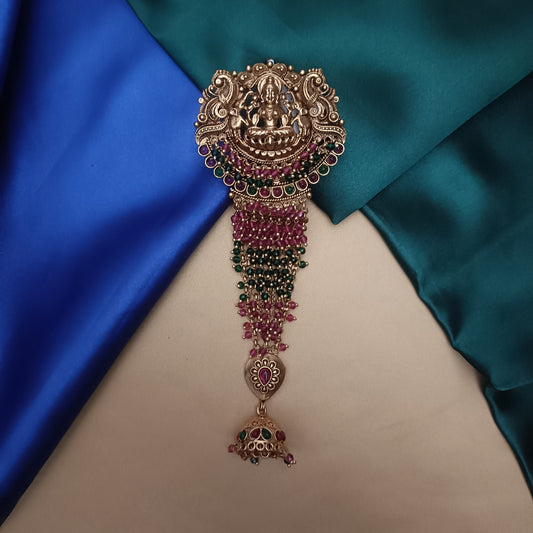 Elegant Short Jada With Multi Colour Crystals