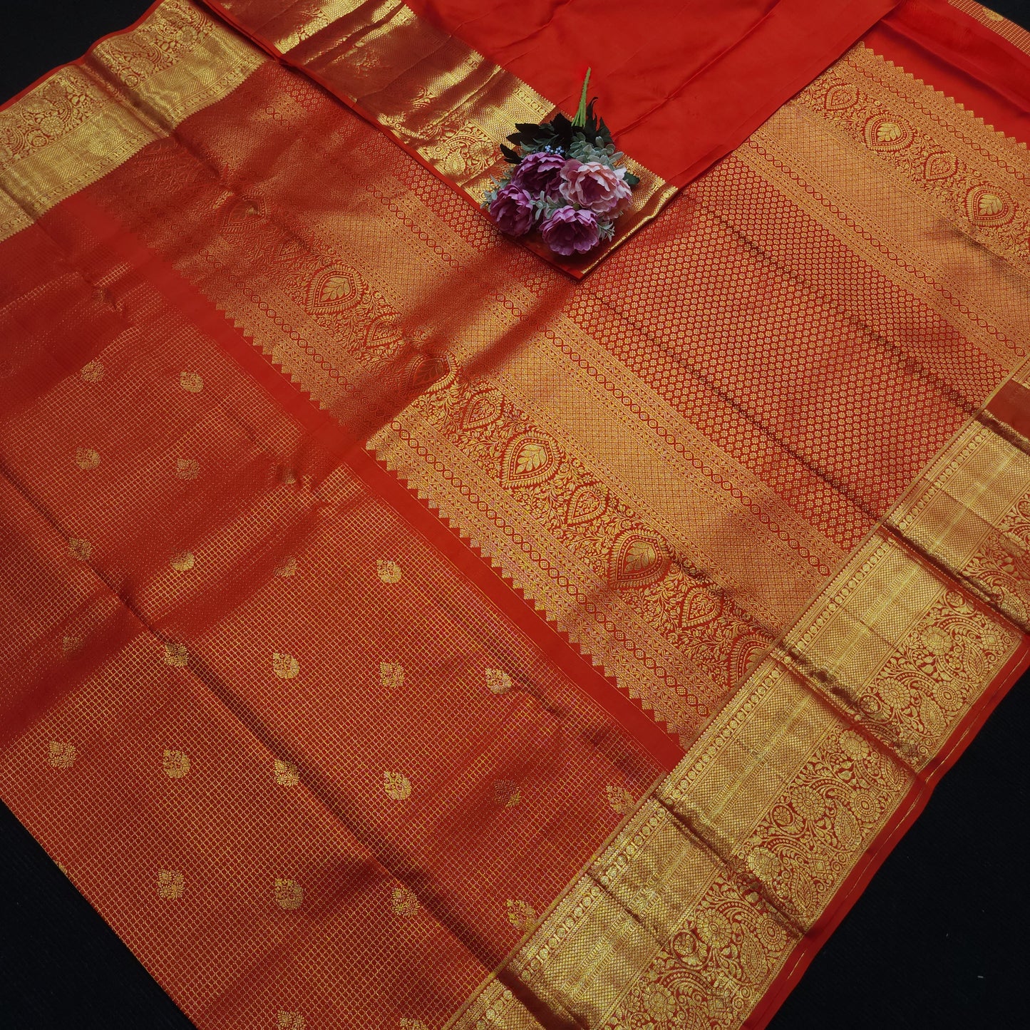 Special Red Muhurtham Kanchi Pattu Bridal Handloom Saree