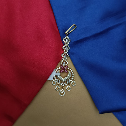 Beautiful CZ Tika In Ruby Stone