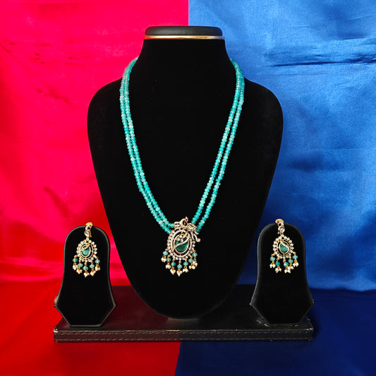Beautiful Honex Necklace In Pista Green Colour