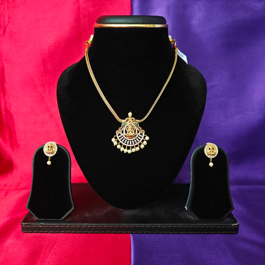Beautiful Simple Non Necklace With Laxmi Idol
