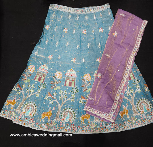 Semi Stitched Embroidery Work Lehenga Choli