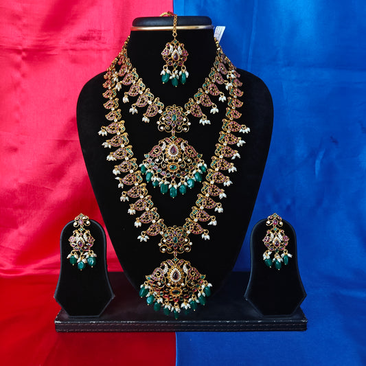 Beautiful Jadau Kundan Combo Set