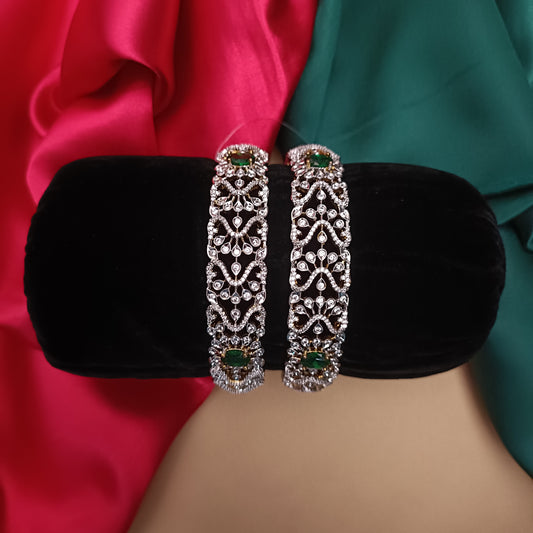 Beautiful GJ Bangle In Green Stone