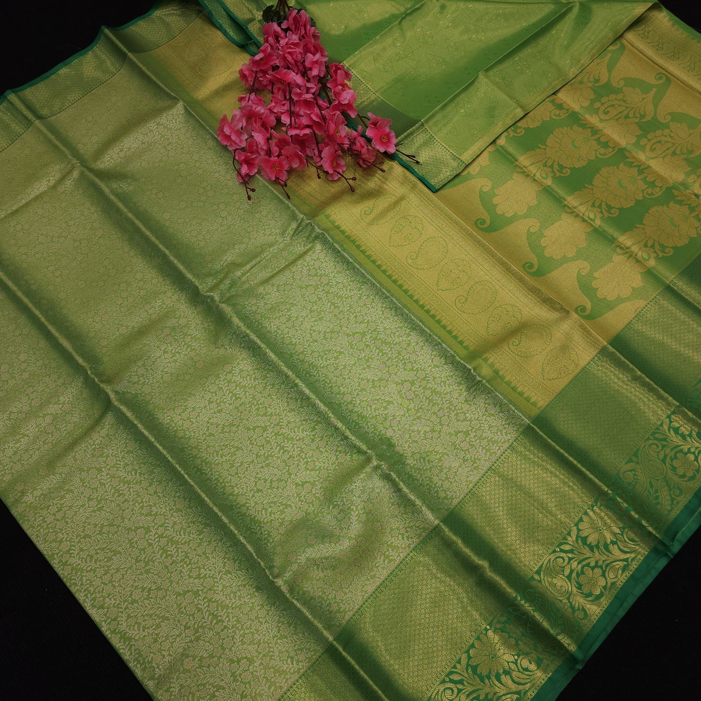 ✨️Semi Kanchi Pattu One Gram Gold Saree💫