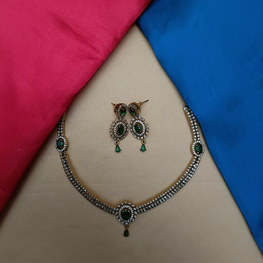 Beautiful Mini Haaram In Green Stone