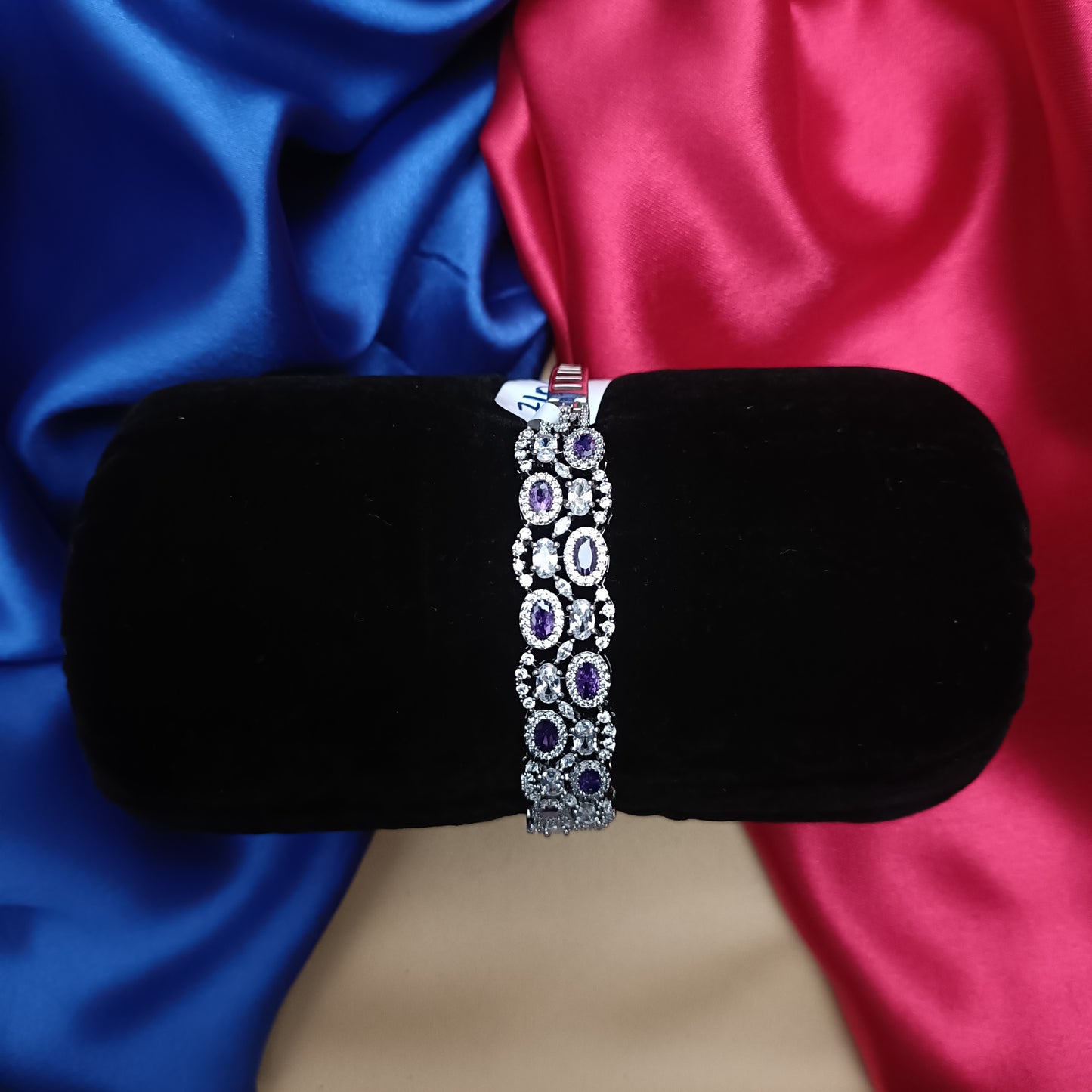Beautiful Silver Bracelet In Lavender Stone