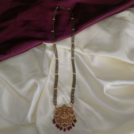 Beautiful Laxmi Idol Black Beads