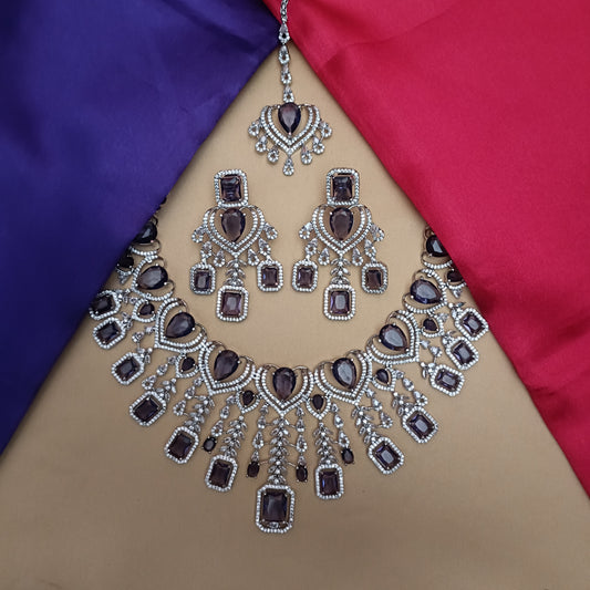 Elegant Silver Bridal Short Necklace