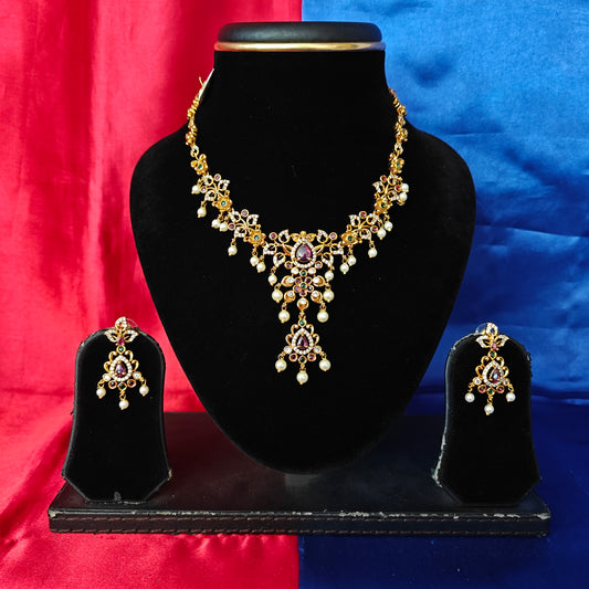 Beautiful Kempu Short Necklace