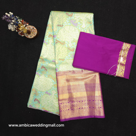 Buy Stunning Kanchi pattu mix Lehenga [Free Size]