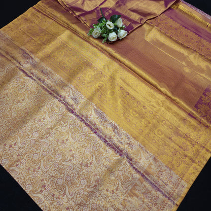 Pure 2G Jariwarp Brocade Handloom Tissue Sarees