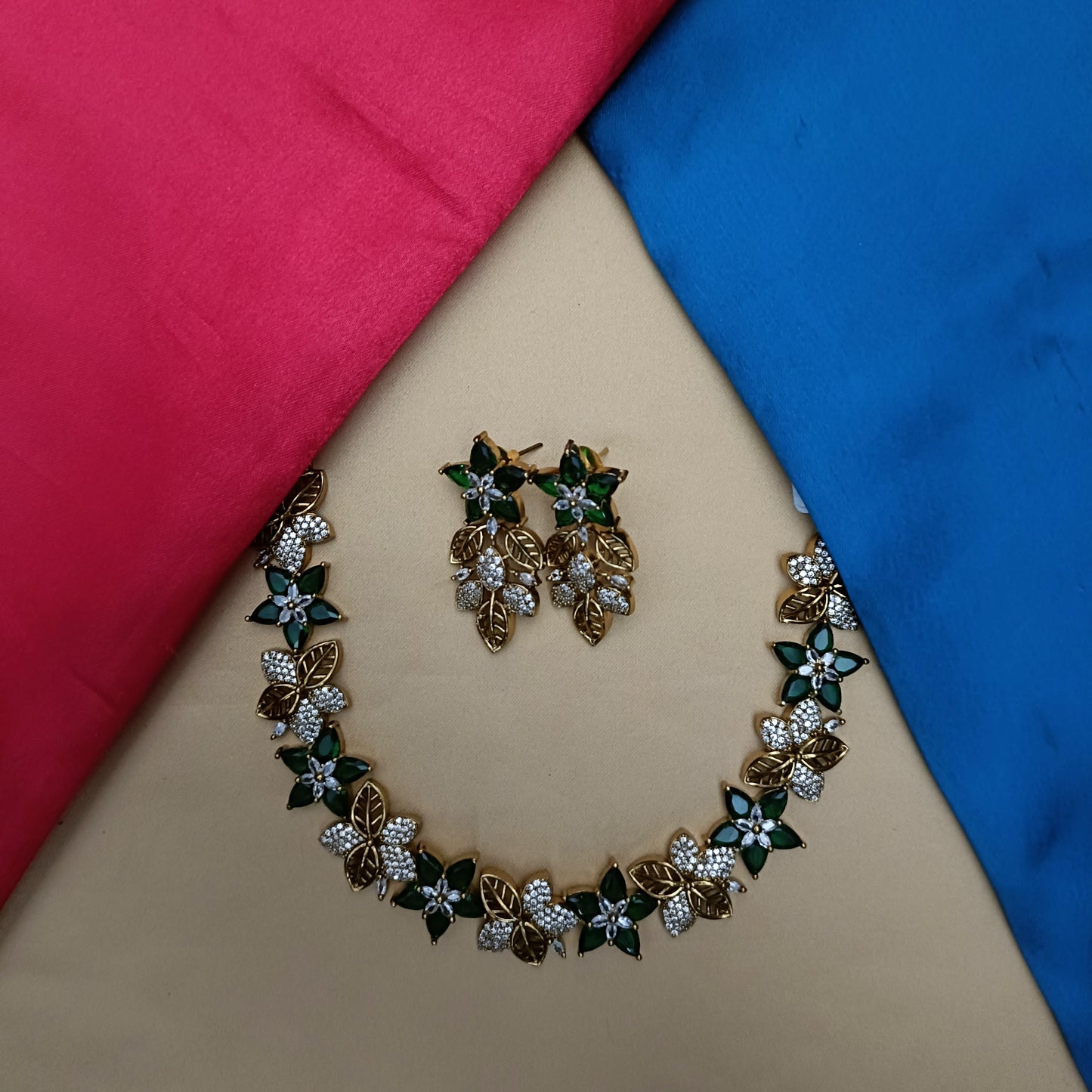 Beautiful Mini Haaram In Green Stone