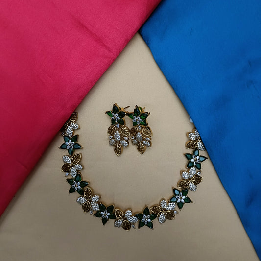 Beautiful Mini Haaram In Green Stone