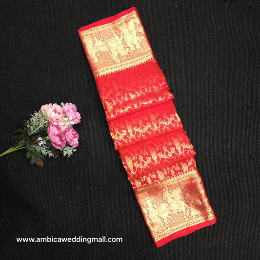 Special Red Muhurtham Kanchi Pattu Bridal Handloom Saree