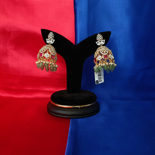 Beautiful GJ Jhumki In Multi Colour Stone