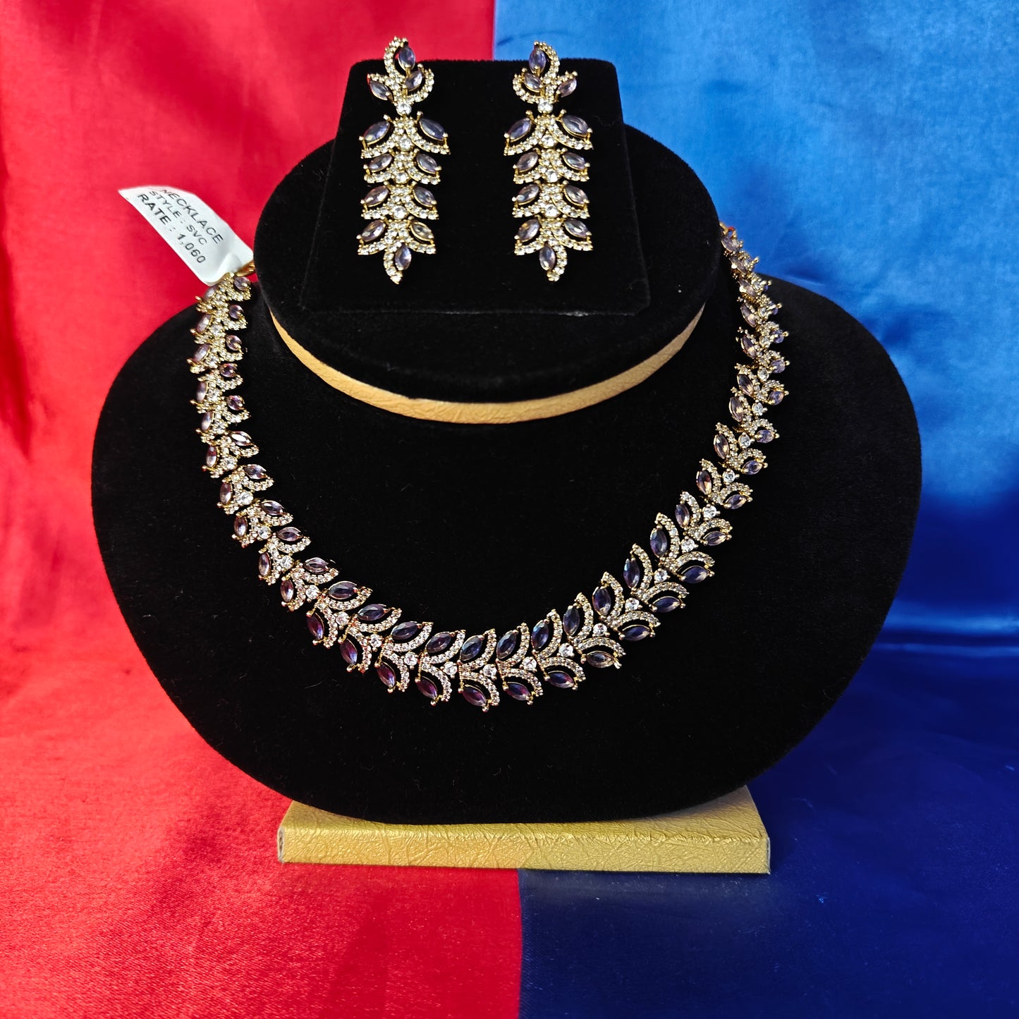 Beautiful Mini Haaram In Purple Stone