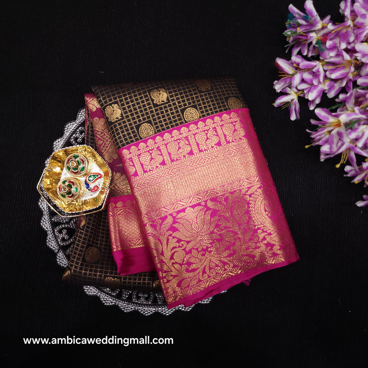 Vintage Checks Kanchi Pattu trending Saree