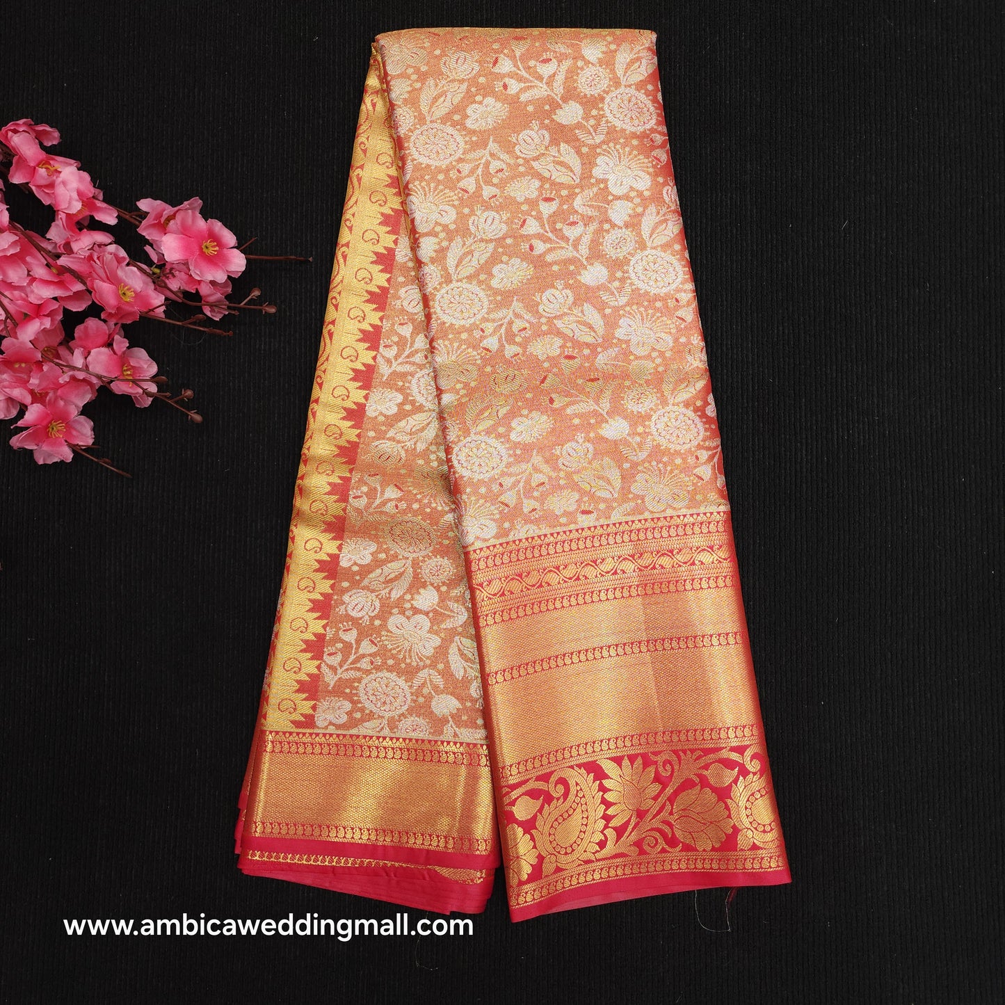 ✨️Semi Kanchi Pattu One Gram Gold Saree💫