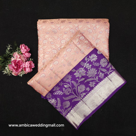 Handloom Pure Resham German Silver Zari Kanchi Pattu Saree