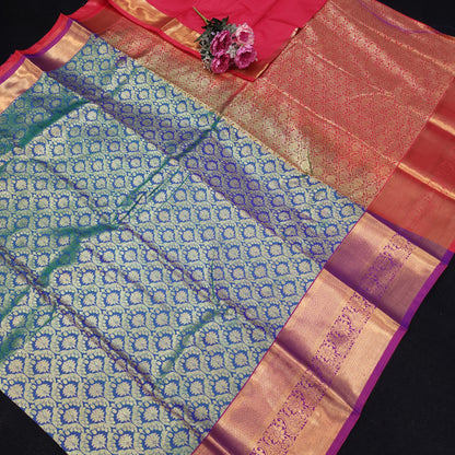 Resham Brocade Semi Kanchi Pattu Saree