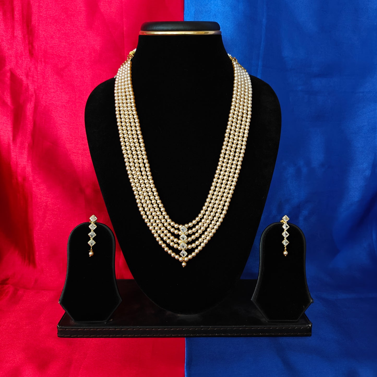 Beautiful Pearls Mala In White Stone