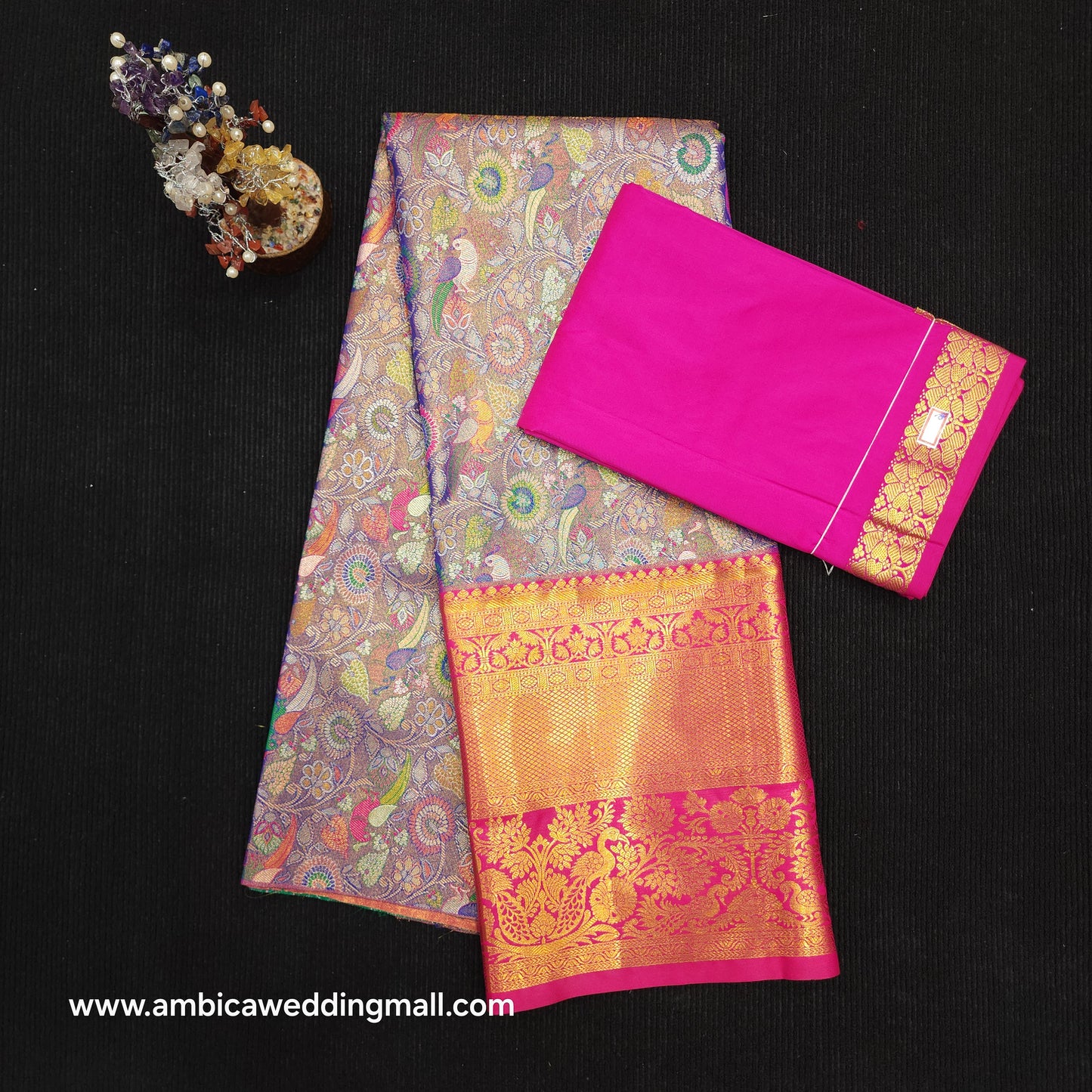 Buy Stunning Kanchi pattu mix L Kalamkari Lehenga [Free Size]