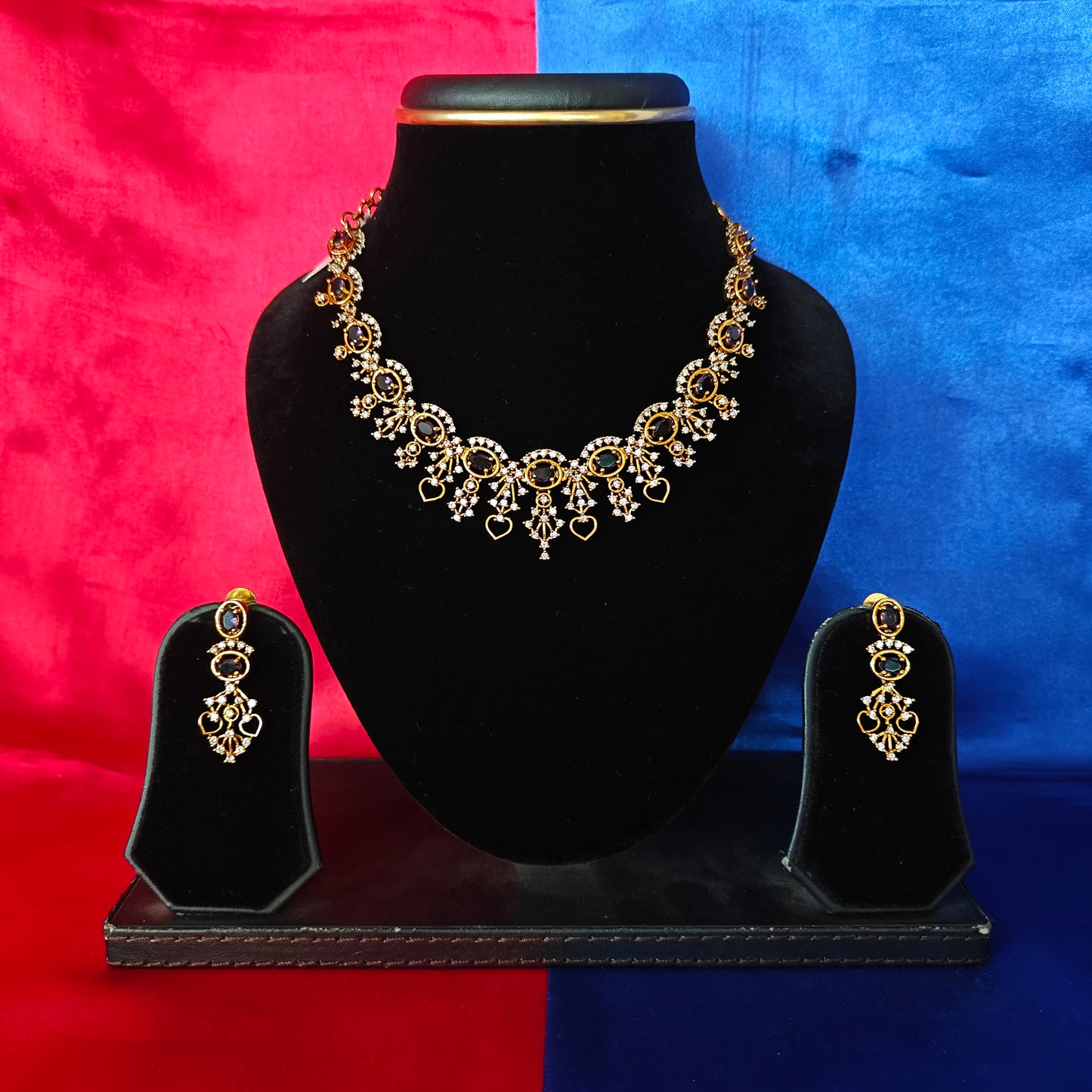 Beautiful Mini Haaram In Purple Stone