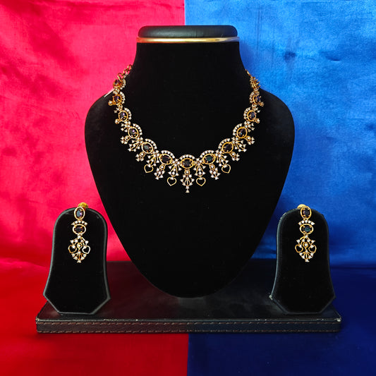 Beautiful Mini Haaram In Purple Stone