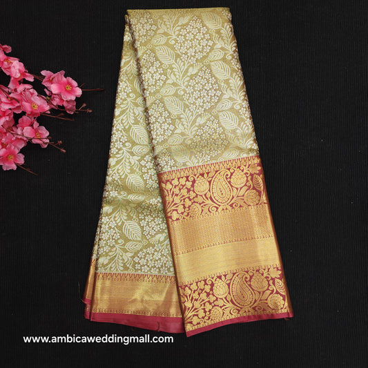 ✨️Semi Kanchi Pattu One Gram Gold Saree💫