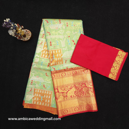 Buy Stunning Kanchi pattu mix Lehenga [Free Size]