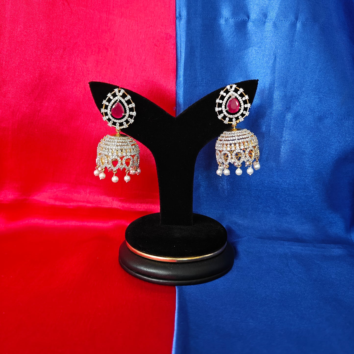 Beautiful GJ Jhumki In Ruby Stone