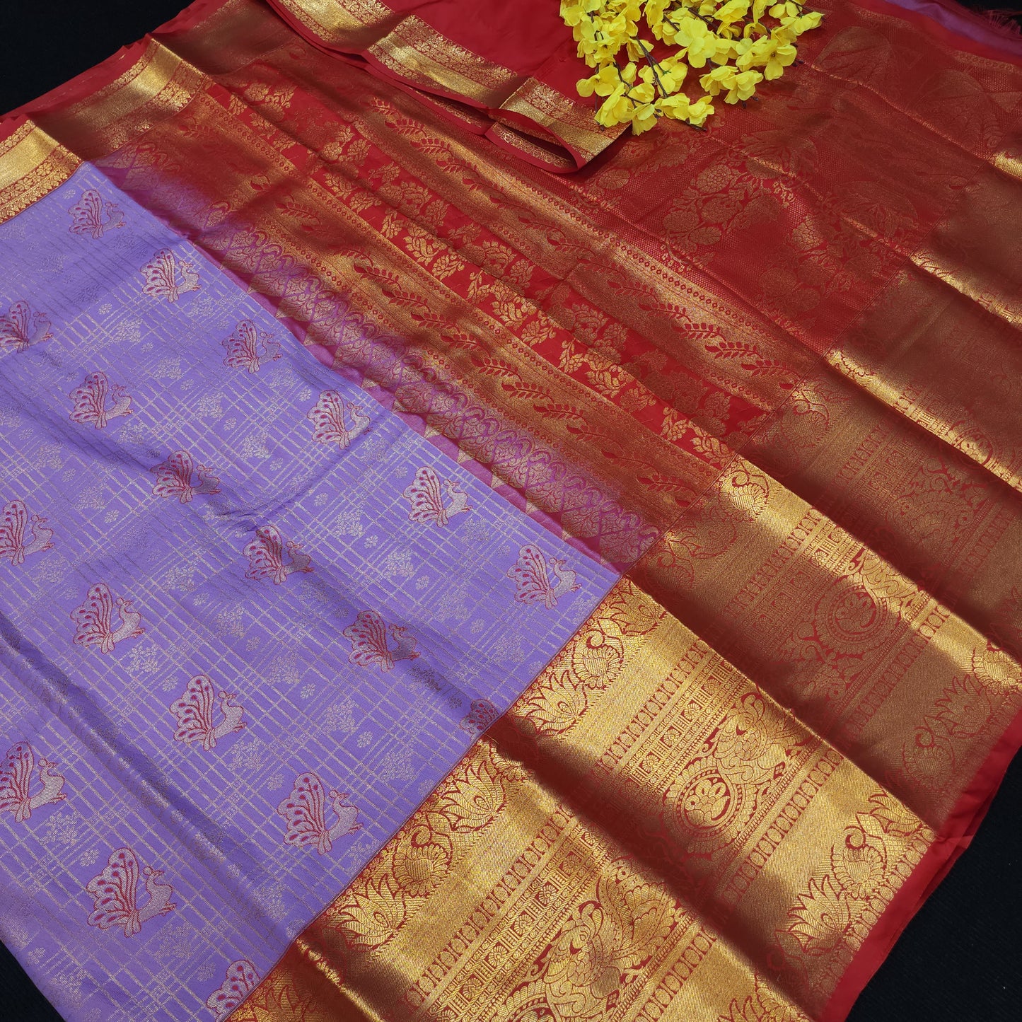 Special Lavender Semi Kanchi Pattu Saree