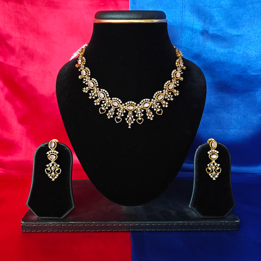 Beautiful Mini Haaram In Baby Pink Stone