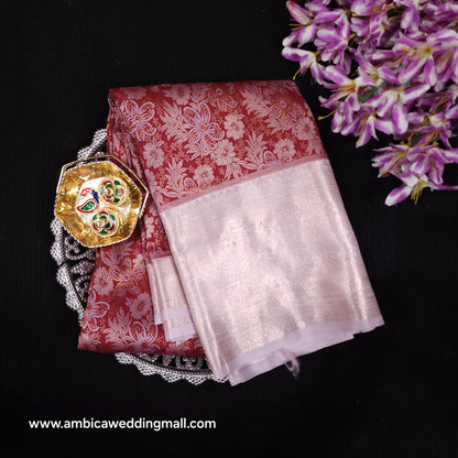 Resham Kanchi Pattu Contrast Border Saree