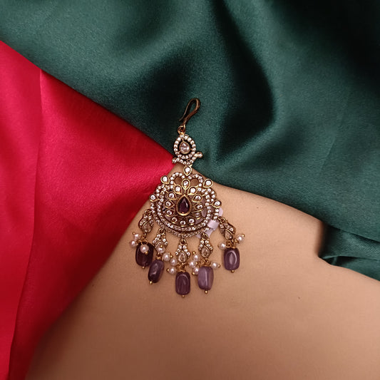 Beautiful Victorian Tika In Purple Beads