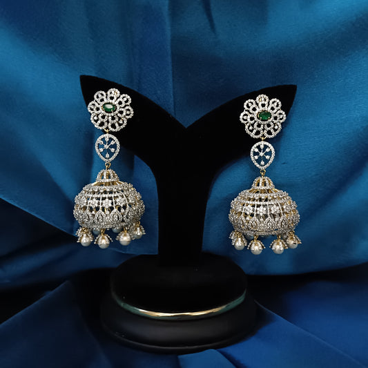 Beautiful Floral Emrold GJ Jhumkas