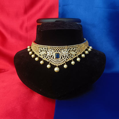 Beautiful CZ Choker With Changeable Stone