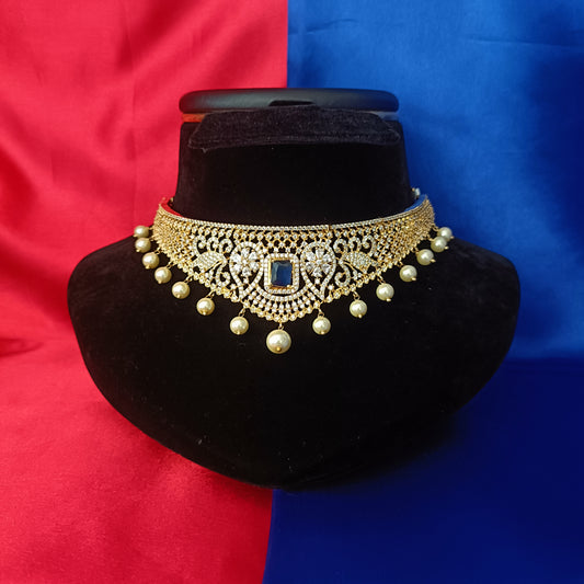 Beautiful CZ Choker With Changeable Stone