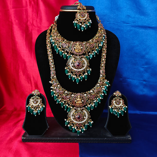 Beautiful Kundan Combo Set With Laxmi Idol
