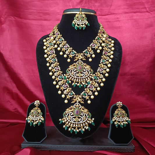 Beautiful Nakshi Combo Set With Monalisa Beads